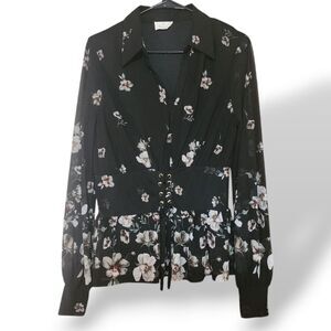 Floral Black Women's Top